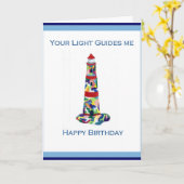 Birthday Lighthouse Kaart (Gele Bloem)