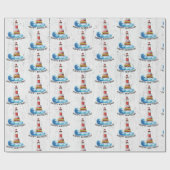 Birthday Lighthouse op hout Cadeaupapier (Vlak)