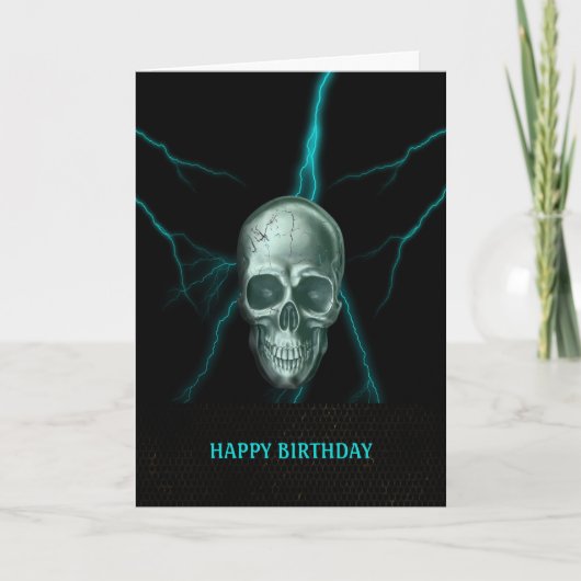 Birthday Lightning Skull Kaart (Voorkant)