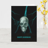 Birthday Lightning Skull Kaart (Gele Bloem)