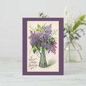 Birthday Lilacs  Wenskaart Kaart (Staand voorkant)