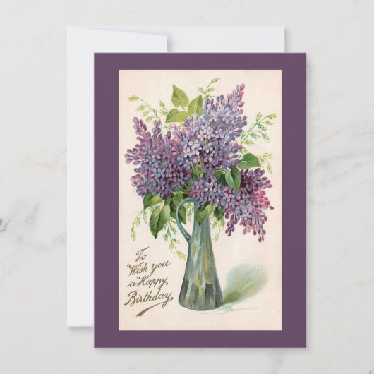 Birthday Lilacs  Wenskaart Kaart (Voorkant)