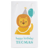 Birthday Lion Personalized Gift Bag Klein Cadeauzakje (Achterkant)