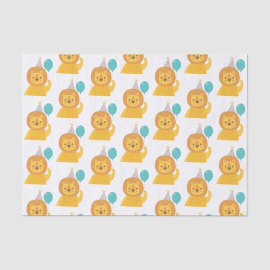 Birthday Lion Tissue Paper Tissuepapier (Voorkant)