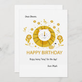 Birthday Lion Wenskaart (Voorkant / Achterkant)