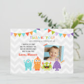 Birthday Little Monster Bedankt creditcard (Staand voorkant)