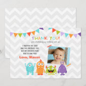 Birthday Little Monster Bedankt creditcard (Voorkant / Achterkant)