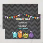 Birthday Little Monster Bedankt creditcard (Voorkant / Achterkant)