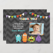 Birthday Little Monster Bedankt creditcard (Voorkant / Achterkant)