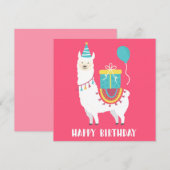 Birthday Llama Feestdagenkaart (Voorkant / Achterkant)