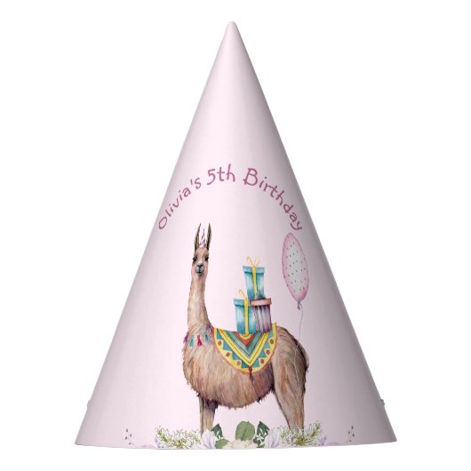 Birthday Llama Feesthoedjes (Voorkant)