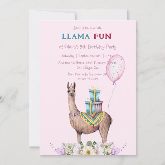 Birthday Llama Kaart (Voorkant)