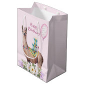 Birthday Llama Medium Cadeauzakje (Voorkant Gekanteld)