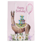 Birthday Llama Medium Cadeauzakje (Achterkant)