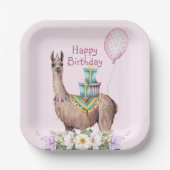 Birthday Llama Papieren Bordje (Voorkant)