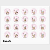 Birthday Llama Ronde Sticker (Vel)