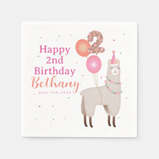 Birthday Llama Servet (Voorkant)