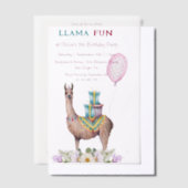 Birthday Llama Vellum Uitnodigingen (Offset)