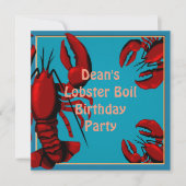 Birthday Lobster Boil Party Invitation Kaart (Voorkant)
