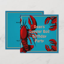 Birthday Lobster Boil Party Invitation