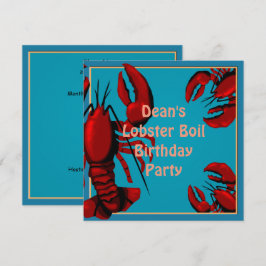 Birthday Lobster Boil Party Invitation Kaart
