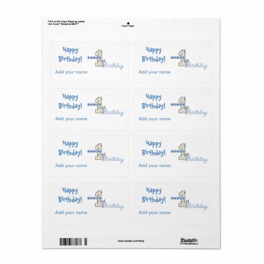 Birthday Lollipop Labels Party Favors Wrapper Labe (Full Sheet)