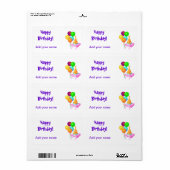 Birthday Lollipop Labels Party Favors Wrapper Labe (Full Sheet)
