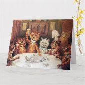 BIRTHDAY LOUIS WAIN OVERGEZET COOL CAT-KAART KAART (Gele Bloem)