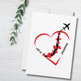 Birthday Love My Grandfather Airplane Heart Custom Feestdagenkaart