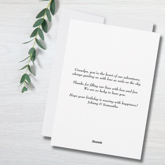 Birthday Love My Grandfather Airplane Heart Custom Feestdagenkaart