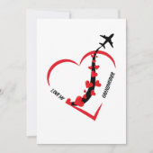 Birthday Love My Grandmother Airplane Heart Custom Feestdagenkaart (Voorkant)