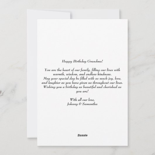 Birthday Love My Grandmother Airplane Heart Custom Feestdagenkaart (Achterkant)
