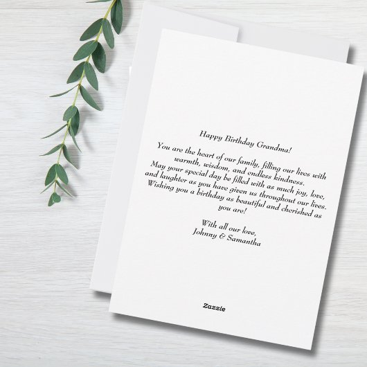 Birthday Love My Grandmother Airplane Heart Custom Feestdagenkaart