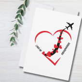 Birthday Love My Grandmother Airplane Heart Custom Feestdagenkaart