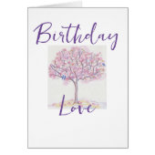 Birthday Love Pink Tree (Voorkant)