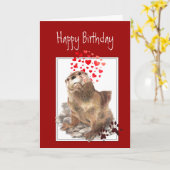 Birthday Love You Significant Otter, Grappig Anima Kaart (Gele Bloem)
