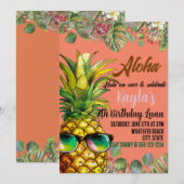 Birthday Luau Custom Kinder Kaart (Voorkant / Achterkant)