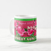 Birthday Luau Mok Roze Hibiscus (Voorkant links)