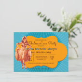 Birthday Luau Party Retro Style Pinup Kaart (Staand voorkant)