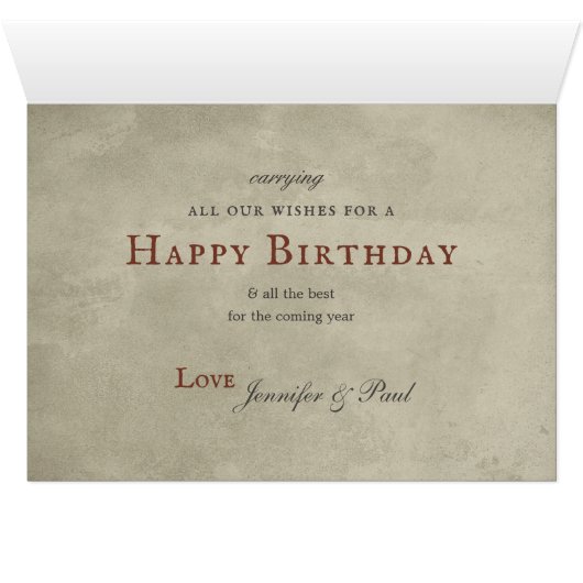 Birthday Luck-bringer comet Old books CC0233 Card (Binenzijde Horizontaal (Onderkant))