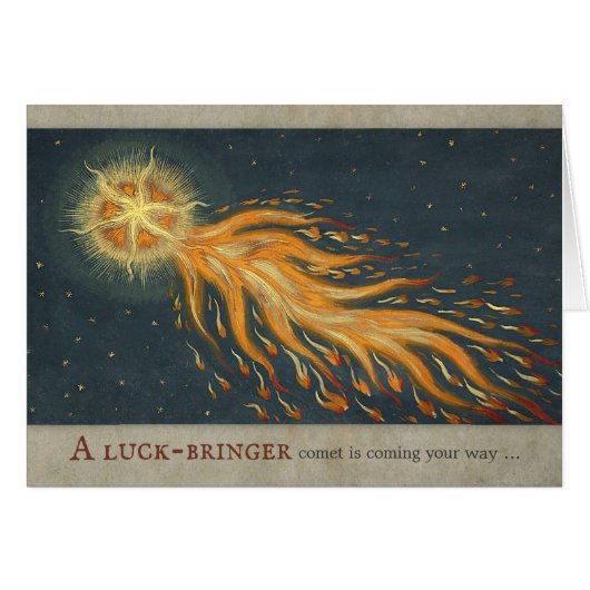 Birthday Luck-bringer comet Old books CC0233 Card (Voorkant Horizontaal)
