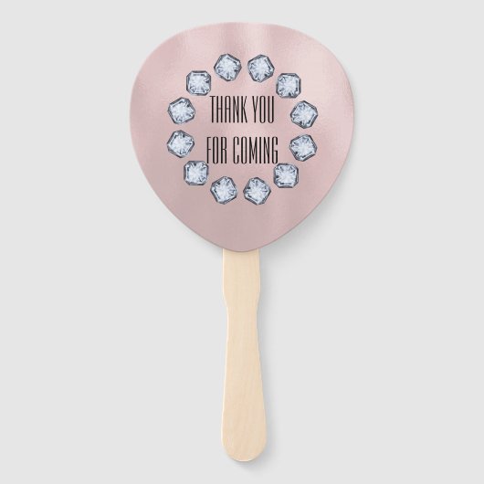 Birthday Luxury Roos Glass Texture Handwaaier (Achterkant)