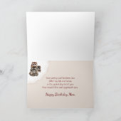 Birthday Ma Cute Raccoon Kaart (Binnen)