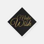 Birthday Maak een Wish Black & Gold Servet (Hoek)