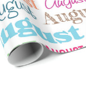 Birthday maand augustus cadeaupapier (Rol Hoek)