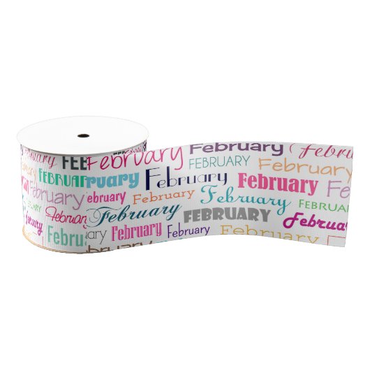 Birthday maand februari grosgrain lint (Spoel)