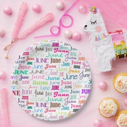 Birthday maand juni papieren bordje (Feest)