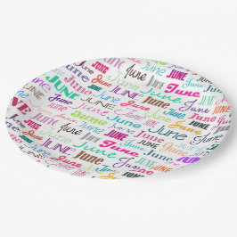 Birthday maand juni papieren bordje