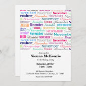 Birthday maand november kaart (Voorkant / Achterkant)