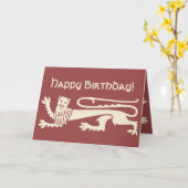 Birthday Mad happy lion Augustus Pugin CC0990 Kaart (Gele Bloem)